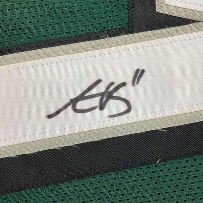 Framed Autographed/Signed AJ A.J. Brown 35x39 Philadelphia Green Football Jersey PSA/DNA COA