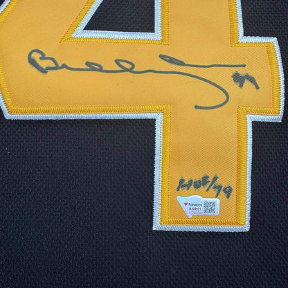 Framed Autographed/Signed Bobby Orr 35x39 "HOF 79" Boston Bruins Black Hockey Jersey Fanatics COA