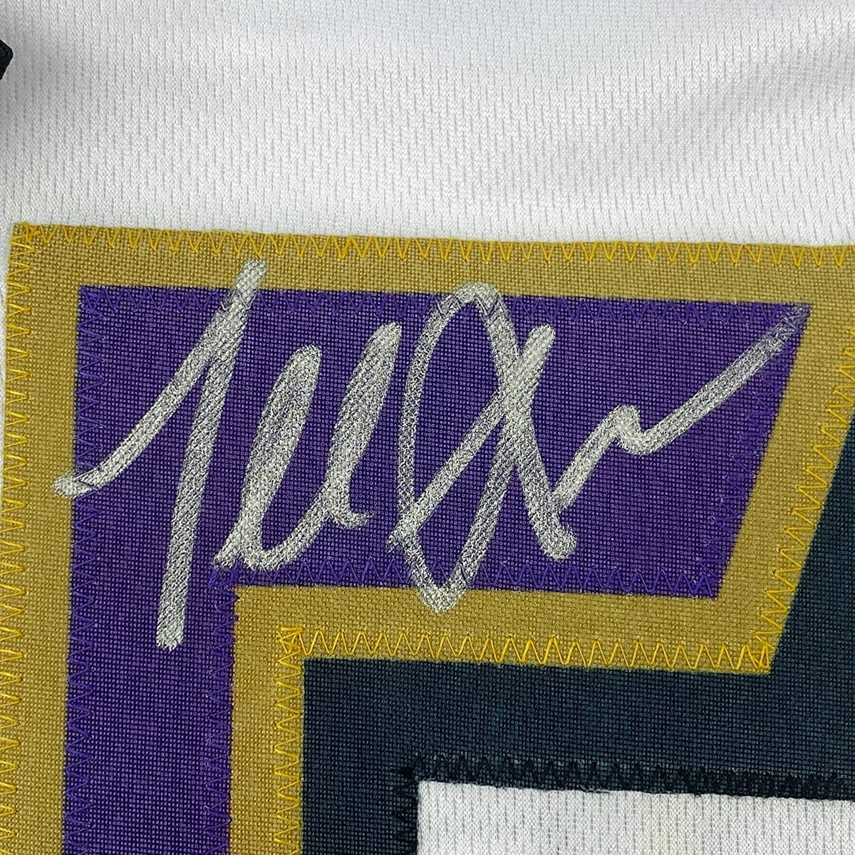 Framed Autographed/Signed Terrell Suggs 35x39 Baltimore White Football Jersey JSA COA