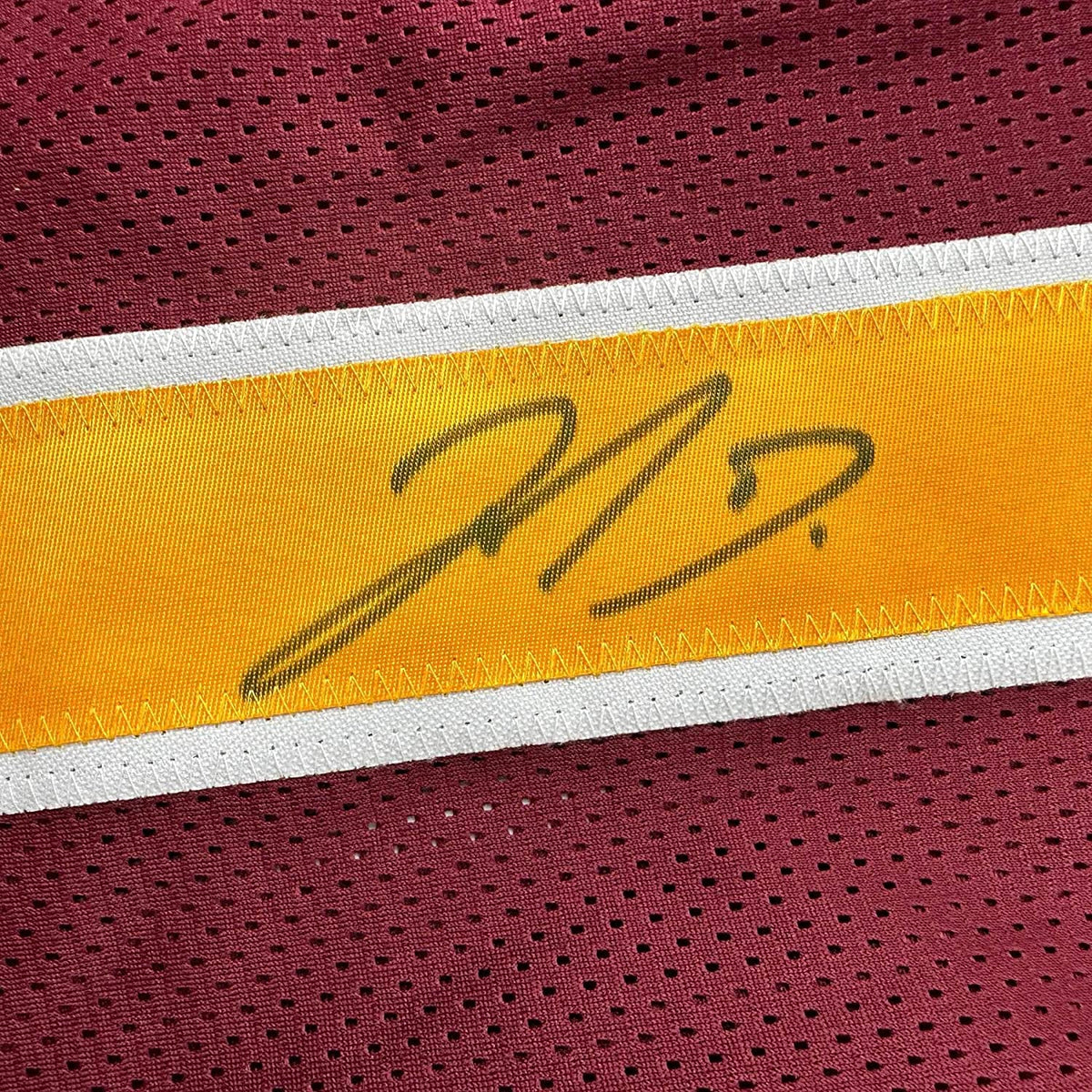 Framed Autographed/Signed Jahan Dotson 35x39 Washington Burgundy Football Jersey JSA COA