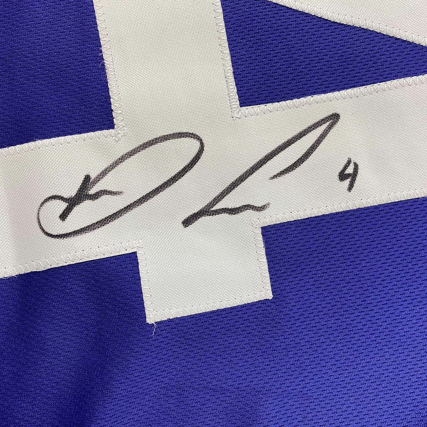 Framed Autographed/Signed Dalvin Cook #4 35x39 Minnesota Purple Football Jersey Beckett BAS COA