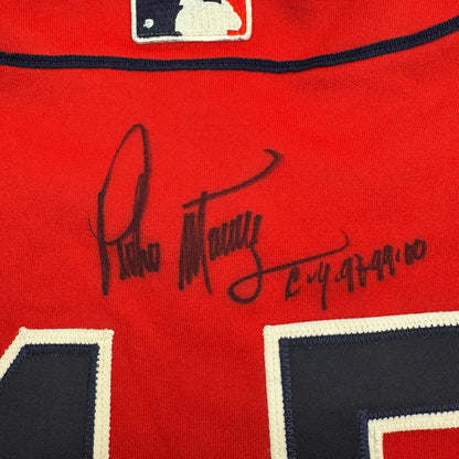 Framed Autographed/Signed Pedro Martinez 35x39 "CY 97-99-00" Boston Red Baseball Jersey JSA COA