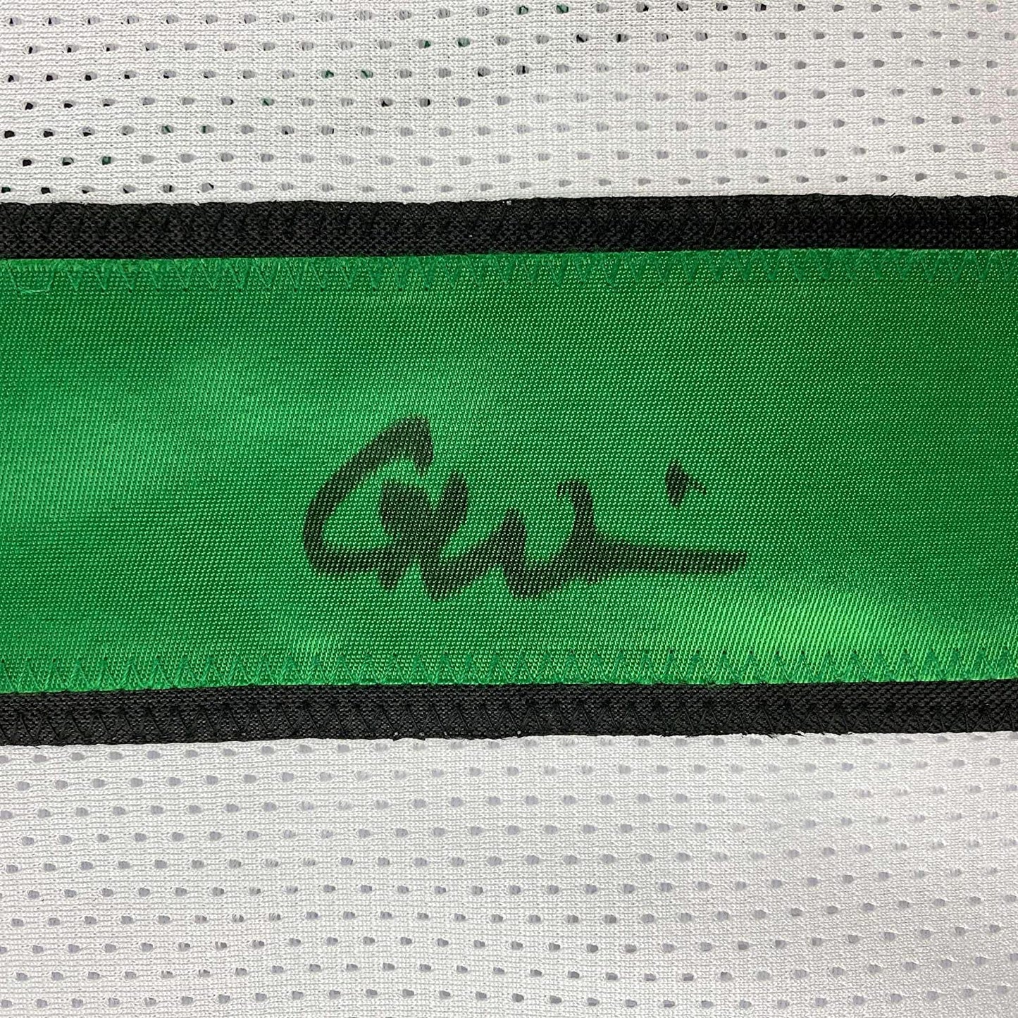 Framed Autographed/Signed Garrett Wilson 35x39 New York White Football Jersey JSA COA