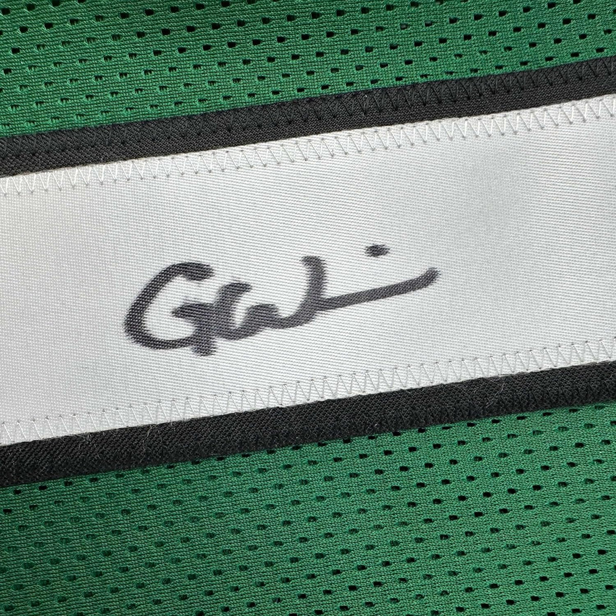 Framed Autographed/Signed Garrett Wilson 35x39 New York Green Football Jersey JSA COA