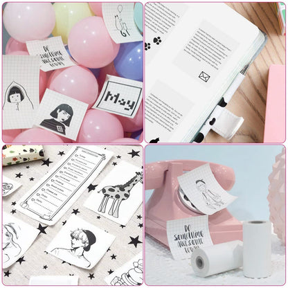 5 Rolls 57x25mm Thermal Printer Paper | Self-Adhesive Mini Photo Paper for Wireless Printers