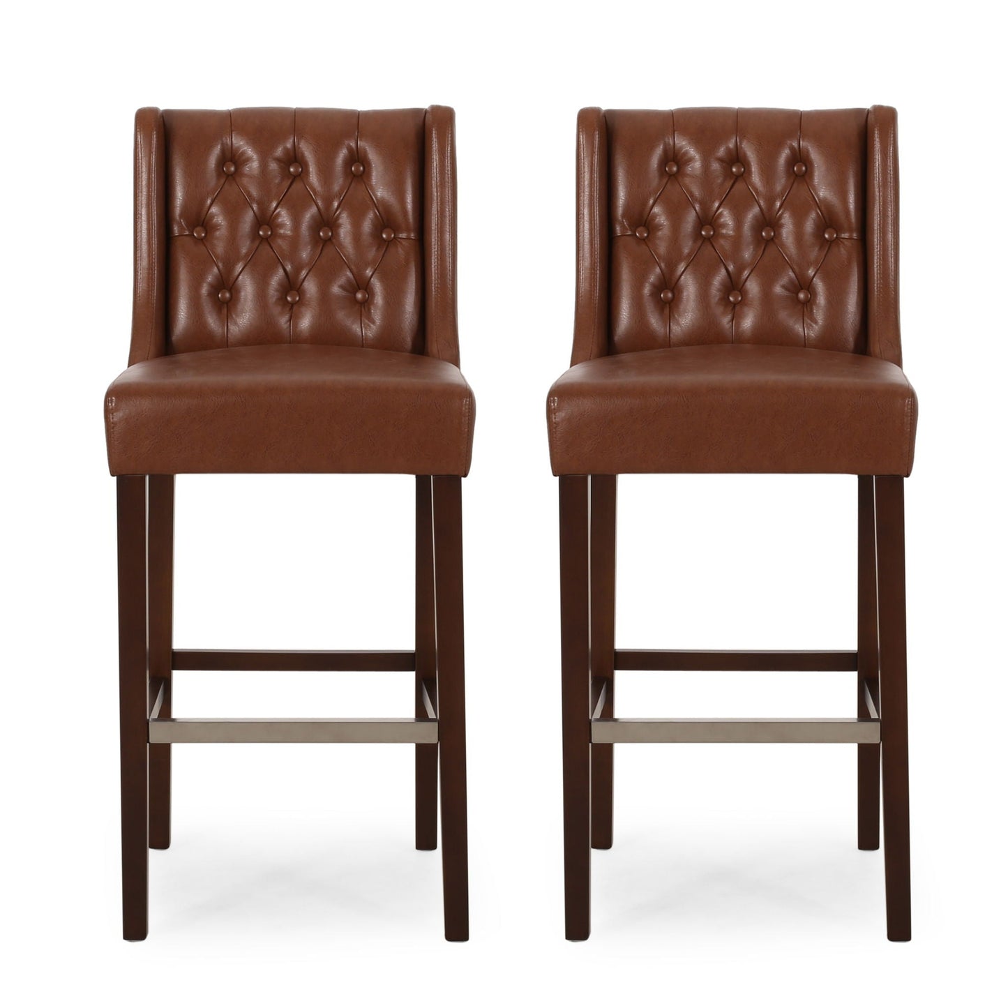 Solstara Upholstered Dining Barstool with Button Tufted and Wing Back