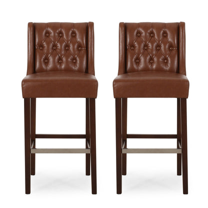 Solstara Upholstered Dining Barstool with Button Tufted and Wing Back