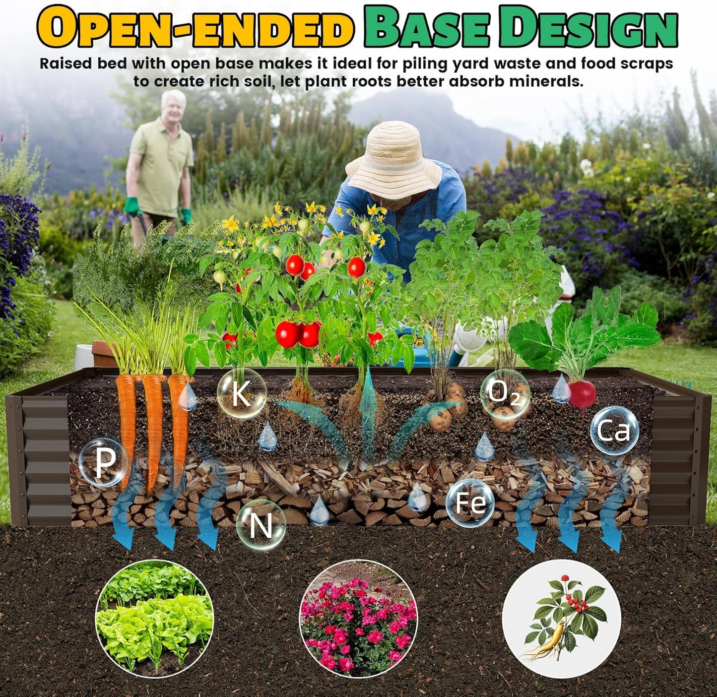 8x4x1.5 ft Galvanized Raised Garden Bed