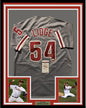 Framed Autographed/Signed Brad Lidge 35x39 Philadelphia Grey Baseball Jersey JSA COA
