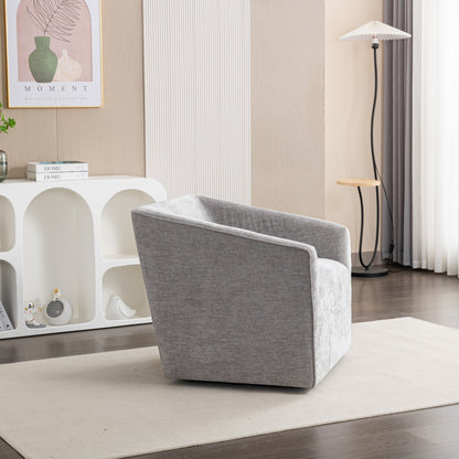 Nice Modern Upholstered Barrel Armchair, 360° Swivel