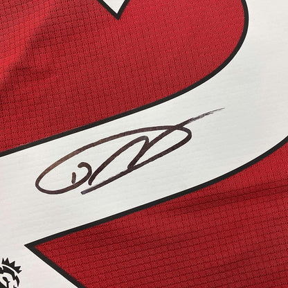 Framed Autographed/Signed Darwin Nunez 35x39 Liverpool Red Soccer Jersey Beckett BAS COA