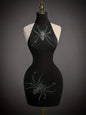 Rhinestone Spider Halter Neck Bodycon Dress