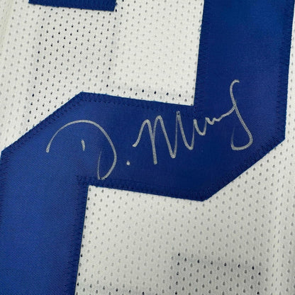 Framed Autographed/Signed DeMarco Murray 35x39 Dallas White Football Jersey JSA COA