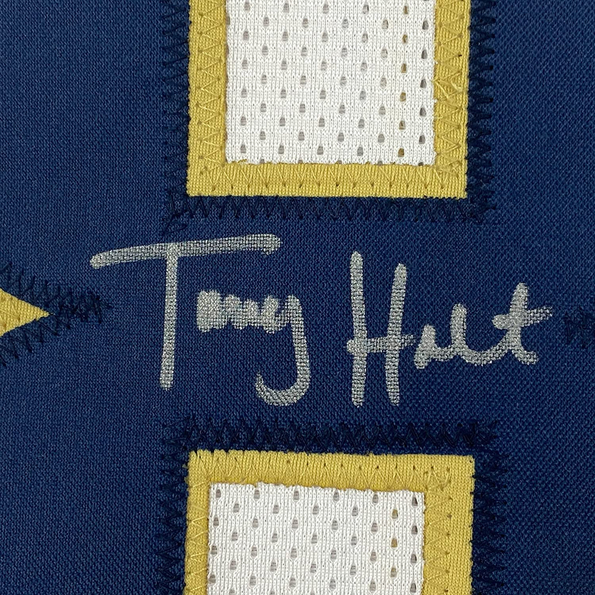 Framed Autographed/Signed Torry Holt 35x39 St. Louis White Football Jersey Beckett BAS COA