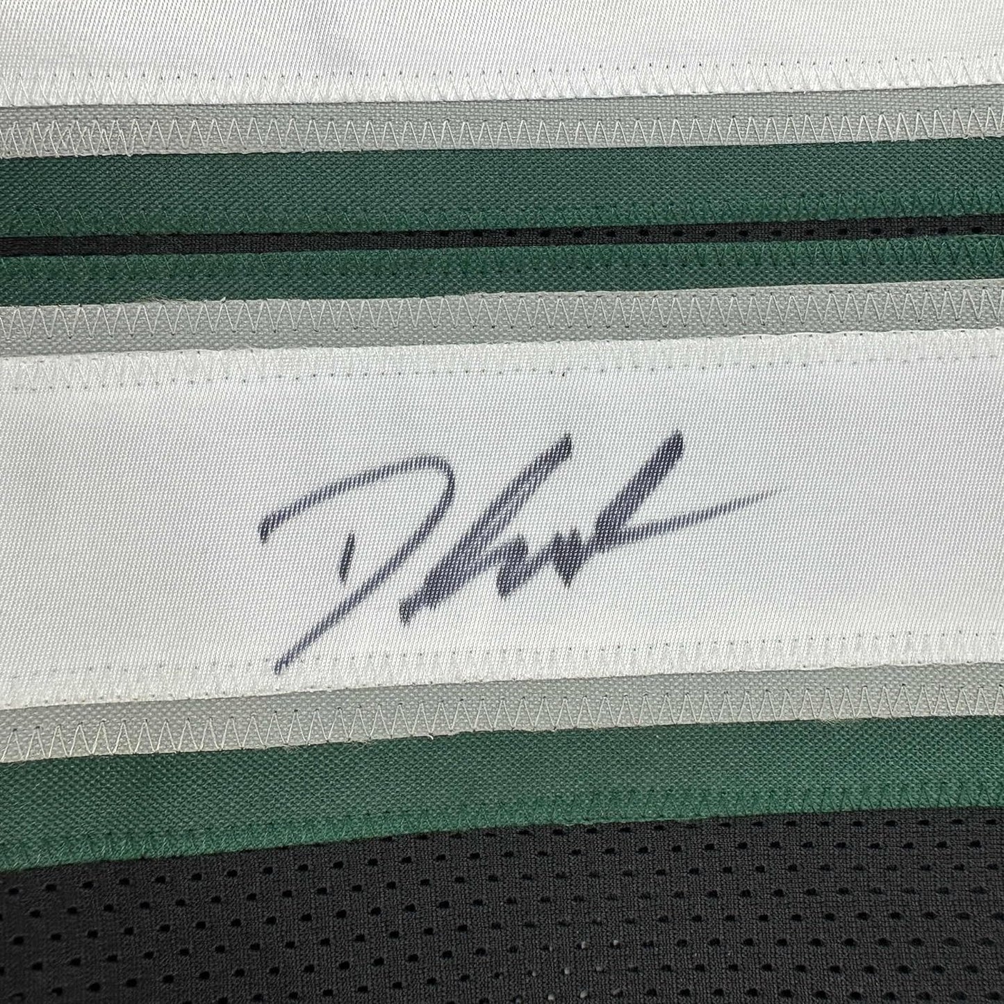 Framed Autographed/Signed D'Andre Swift 35x39 Philadelphia Black Football Jersey JSA COA