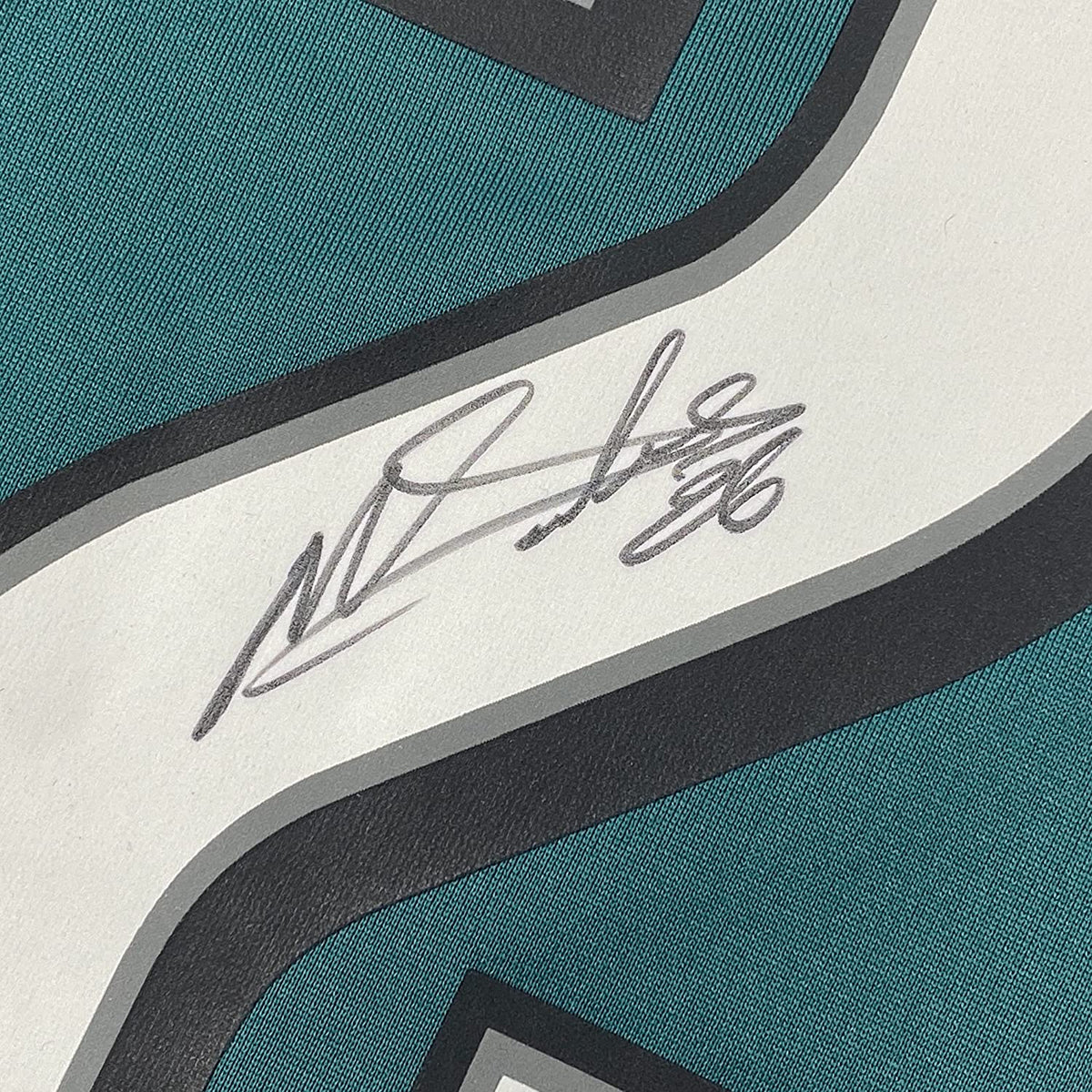 Framed Autographed/Signed Miles Sanders 35x39 Philadelphia Eagles Green Authentic Football Jersey JSA COA