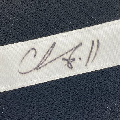 Framed Autographed/Signed Chase Claypool 35x39 Pittsburgh Black Football Jersey Beckett BAS COA