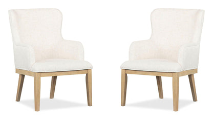 Somerset - Dining Arm Chair With Upholstered Seat & Back (Set of 2) - Butternut and Omari Natural