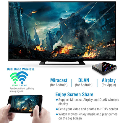 H96 Max+ Android 8.1 TV Box RK3328 Quad Core 4GB / 32GB UHD 4K VP9 H.265 WiFi_x000B__x000B_USB3.0 Smart Streaming Media Player US Plug