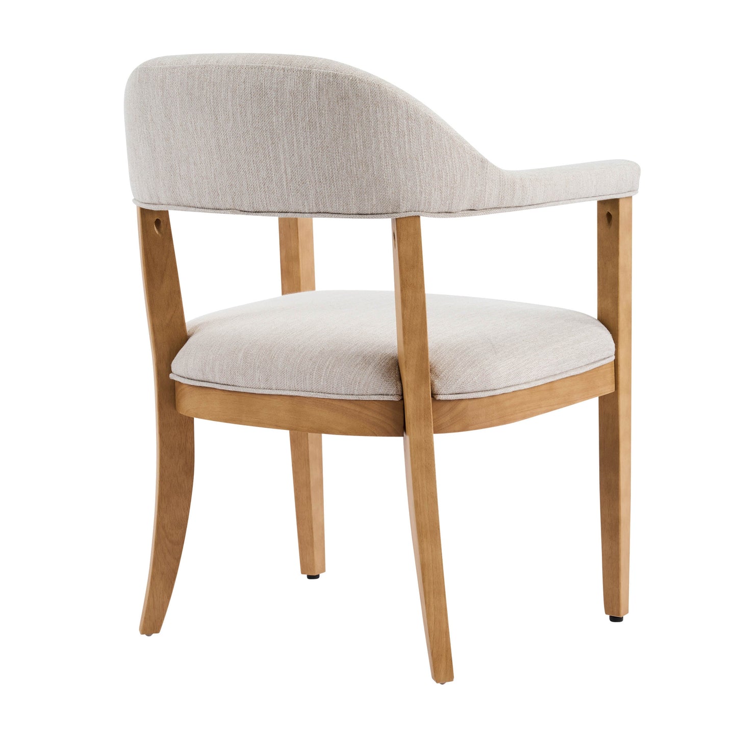 Wood Frame Upholstered Dining Chairs with Armrests (Set of 2)
