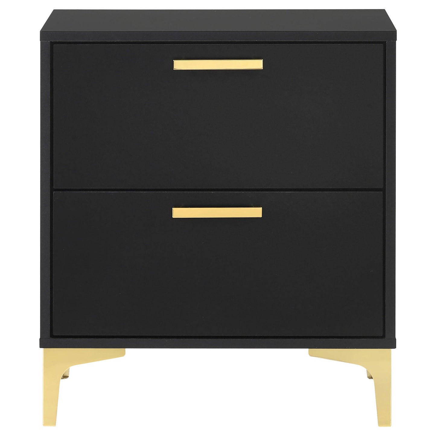 2 Drawer Rectangular Nightstand - Black