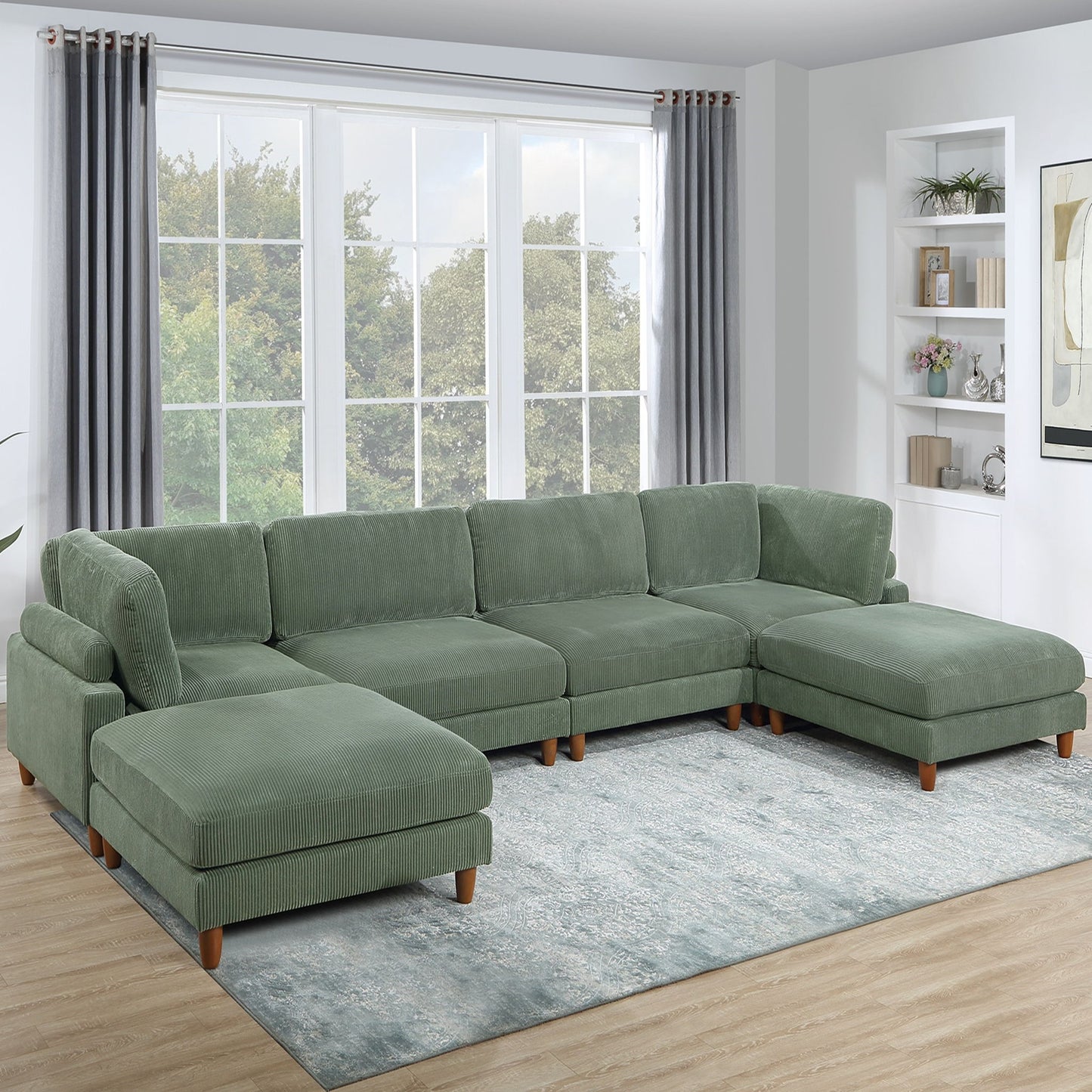 Armless Chair For Living Room - Sage