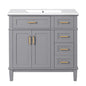 Modern Bathroom Vanity With Ceramic Sink, Soft Close Storage Cabinet