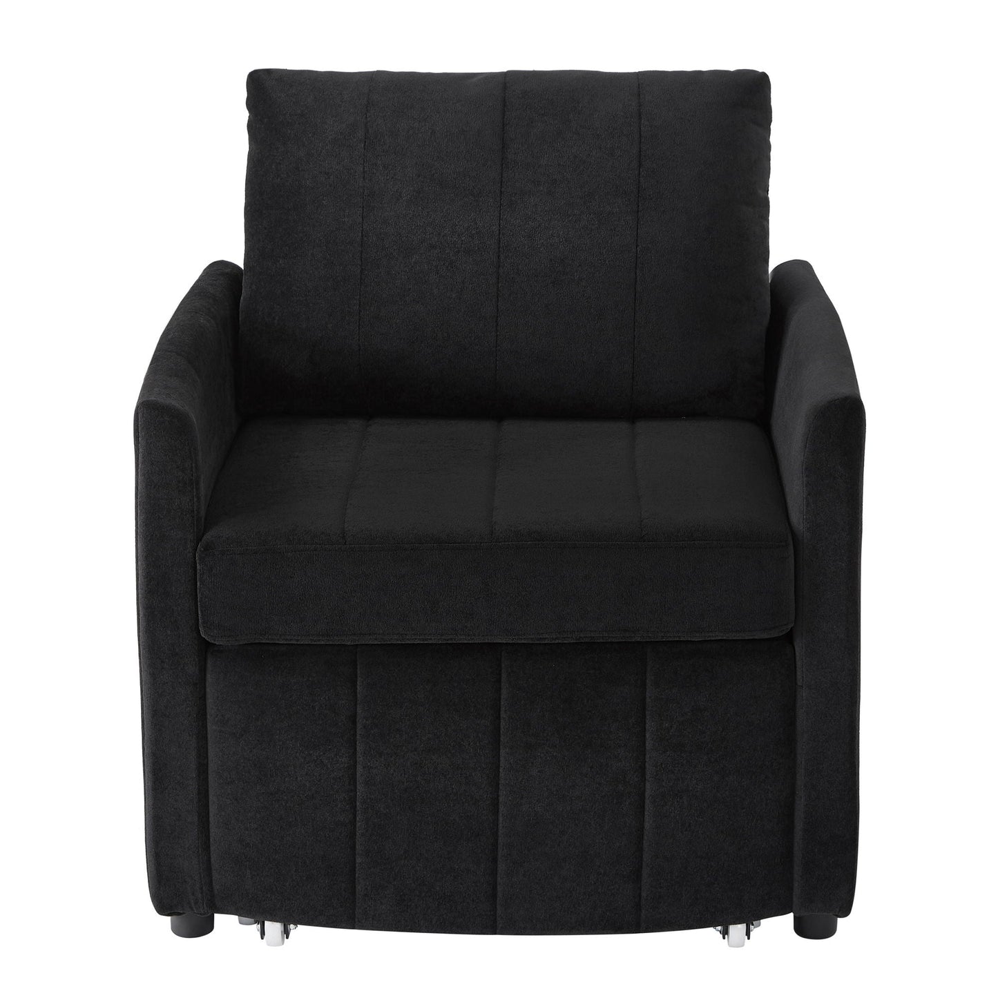 Upholstered Convertible Sleeper Sofa With 5 Position Backrest, Side Pockets, Storage