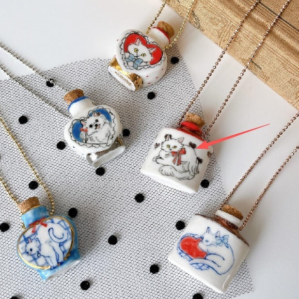 Fresh Fashionable And Soothing Cat-themed Necklace
