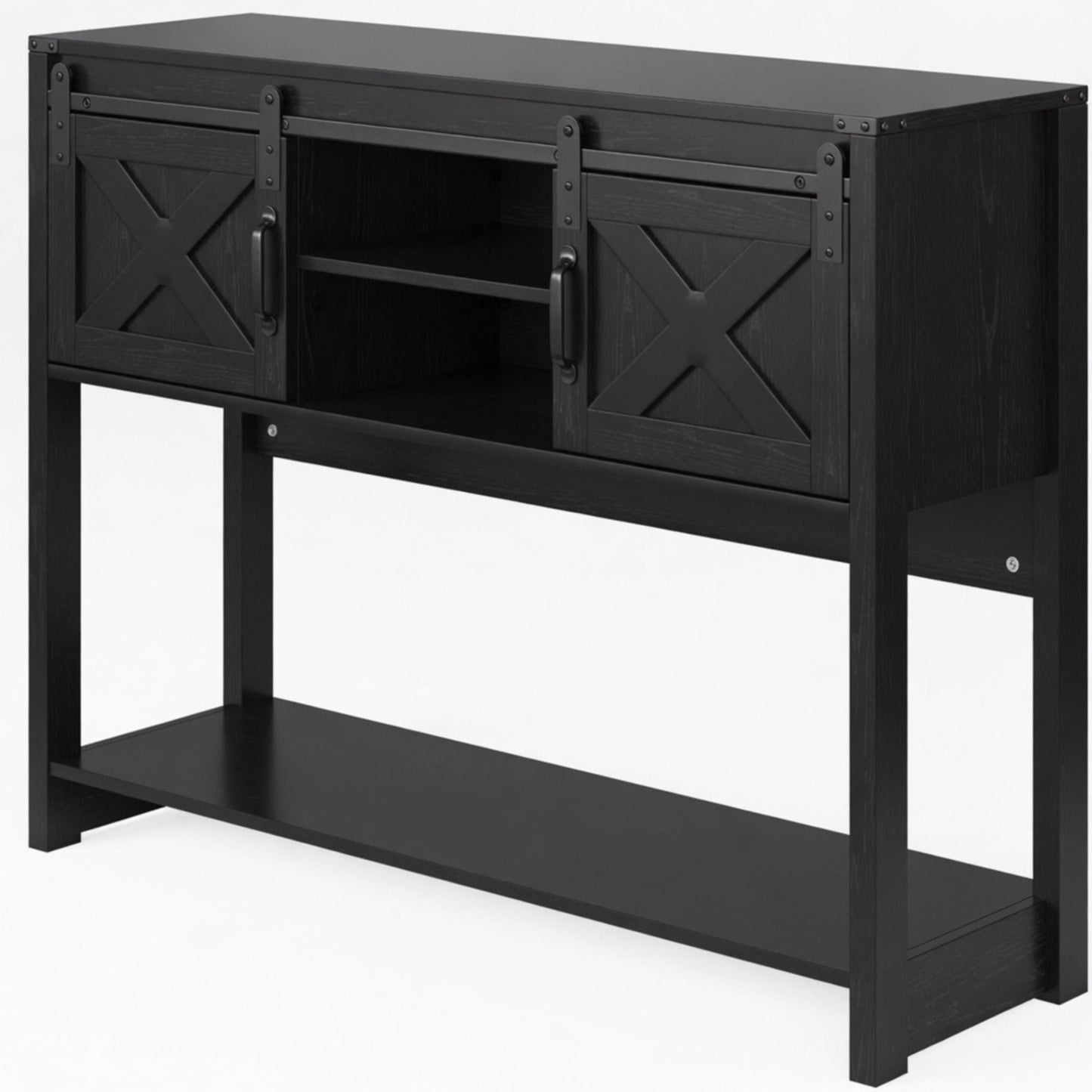 Farmhouse Entryway Table With Sliding Barn Door