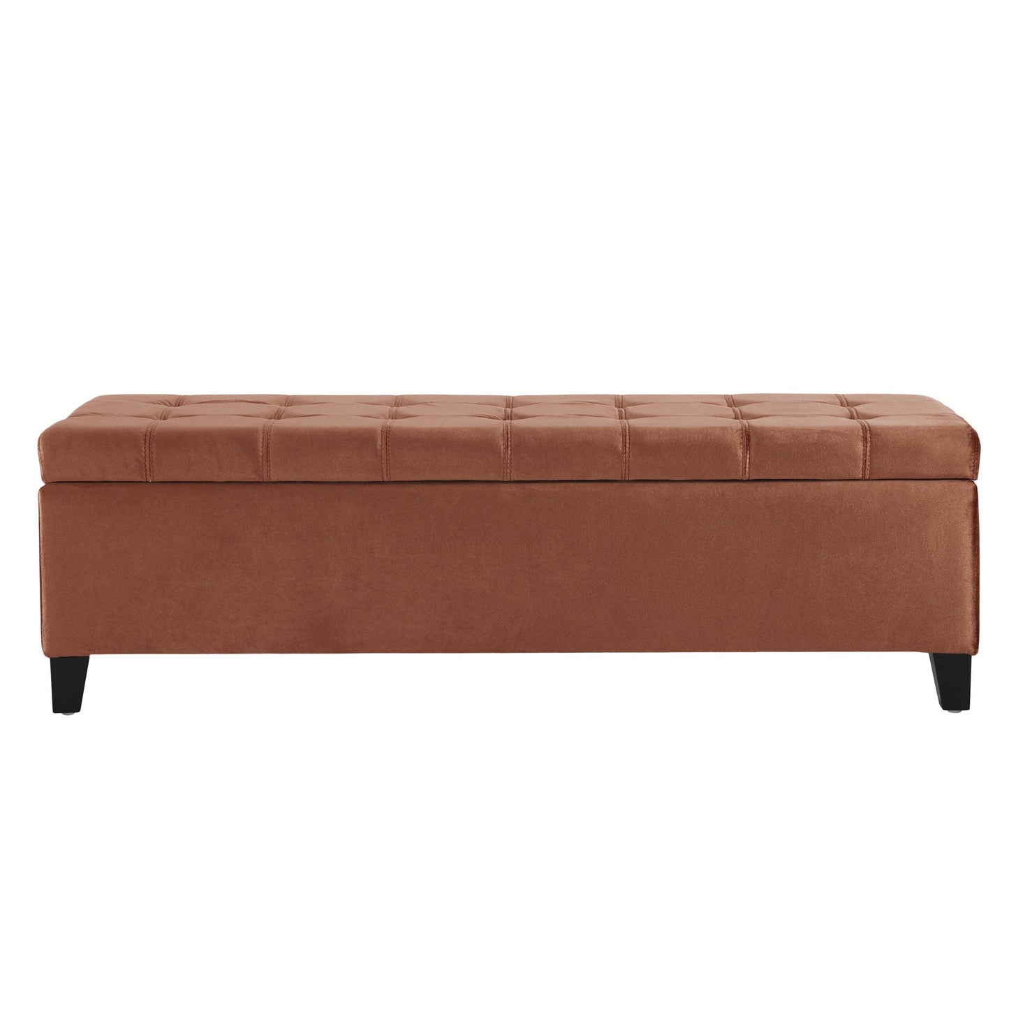 Wendover Elegant Tufted Storage Bench With Lift-Up Top And Birch Wood Legs