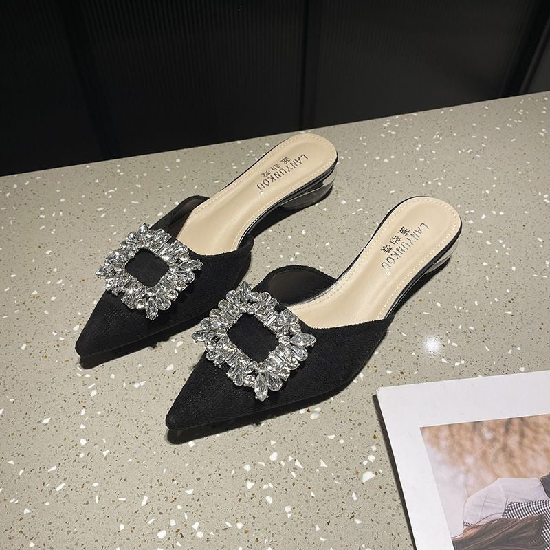 SpringSummer New Closed-toe Half-slipper For Women