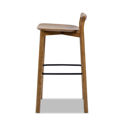 Sven 30" Modern Minimalist Low Back Wood Barstool
