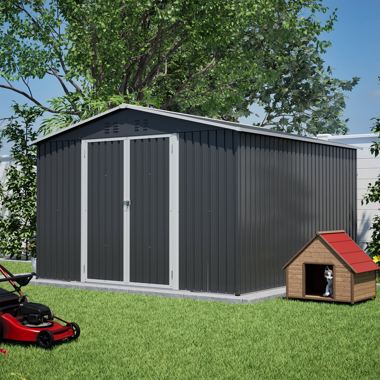 10x10 FT Large Outdoor Metal Storage Shed