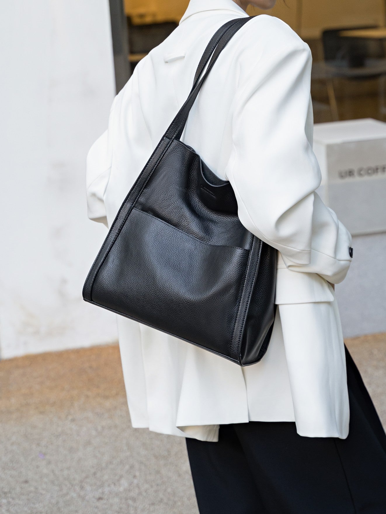 New Foreign Trade Cross-Border Office Commuter Tote Bag, Genuine Leather Large Capacity Shoulder Bag, Cowhide Handbag