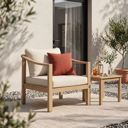 Acacia Wood Patio Furniture Club Chair with Soft Cushion