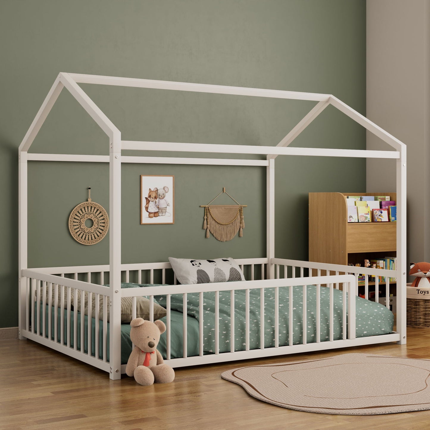 Montessori Floor Bed Frame With House Shape