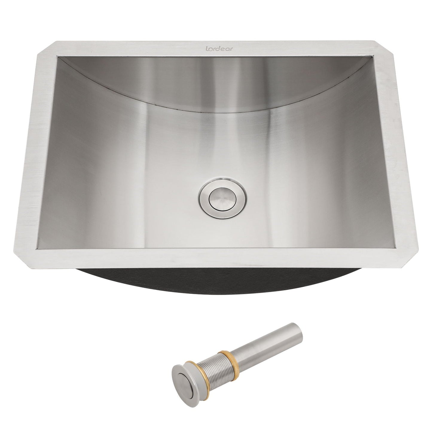 Undermount Bathroom Sink With Pop Up Drain, Brushed Nickel