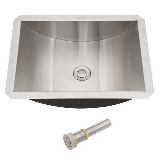 Undermount Bathroom Sink With Pop Up Drain, Brushed Nickel