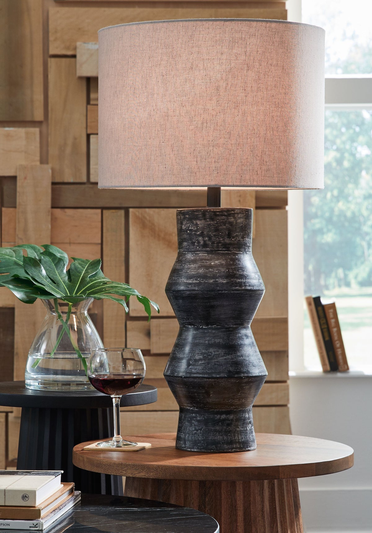 Kerbert - Terracotta Table Lamp - Distressed Black