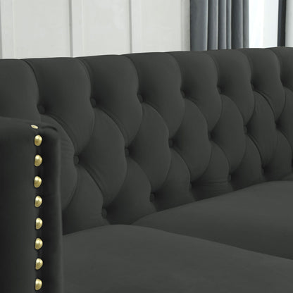 Modern Sofa With Button Tufting, Upholstered Couch For Living Room