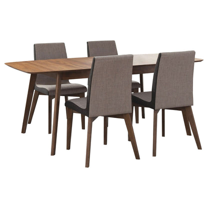 Redbridge 5-piece Rectangular Dining Set Natural Walnut