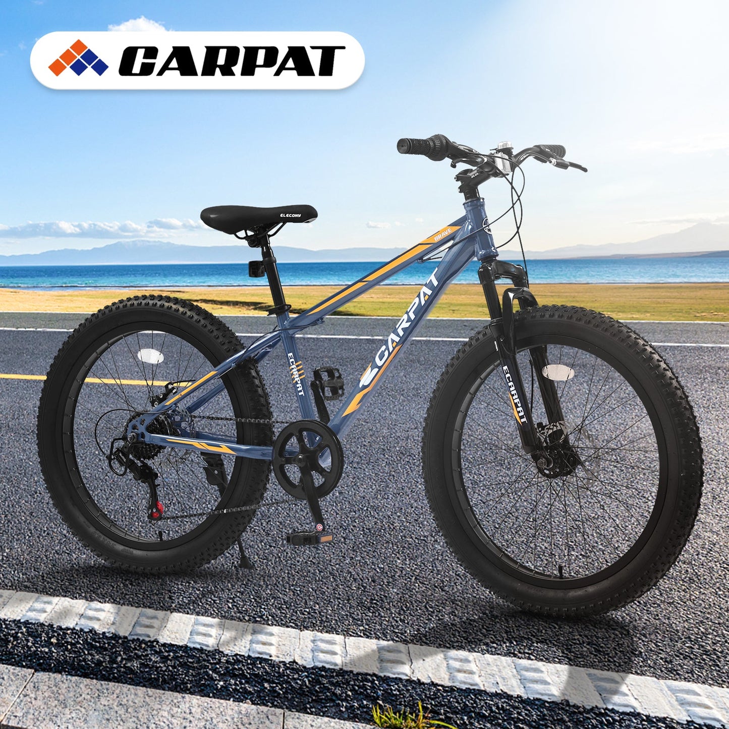 Elecony 24 Inch Fat Tire Mountain Bike