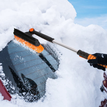 5 in 1 Detachable Snow Remover Kits Extendable Ice Scraper Snow Shovel 180¡ Adjustable Snow Brush Head for Car Windshield Roof