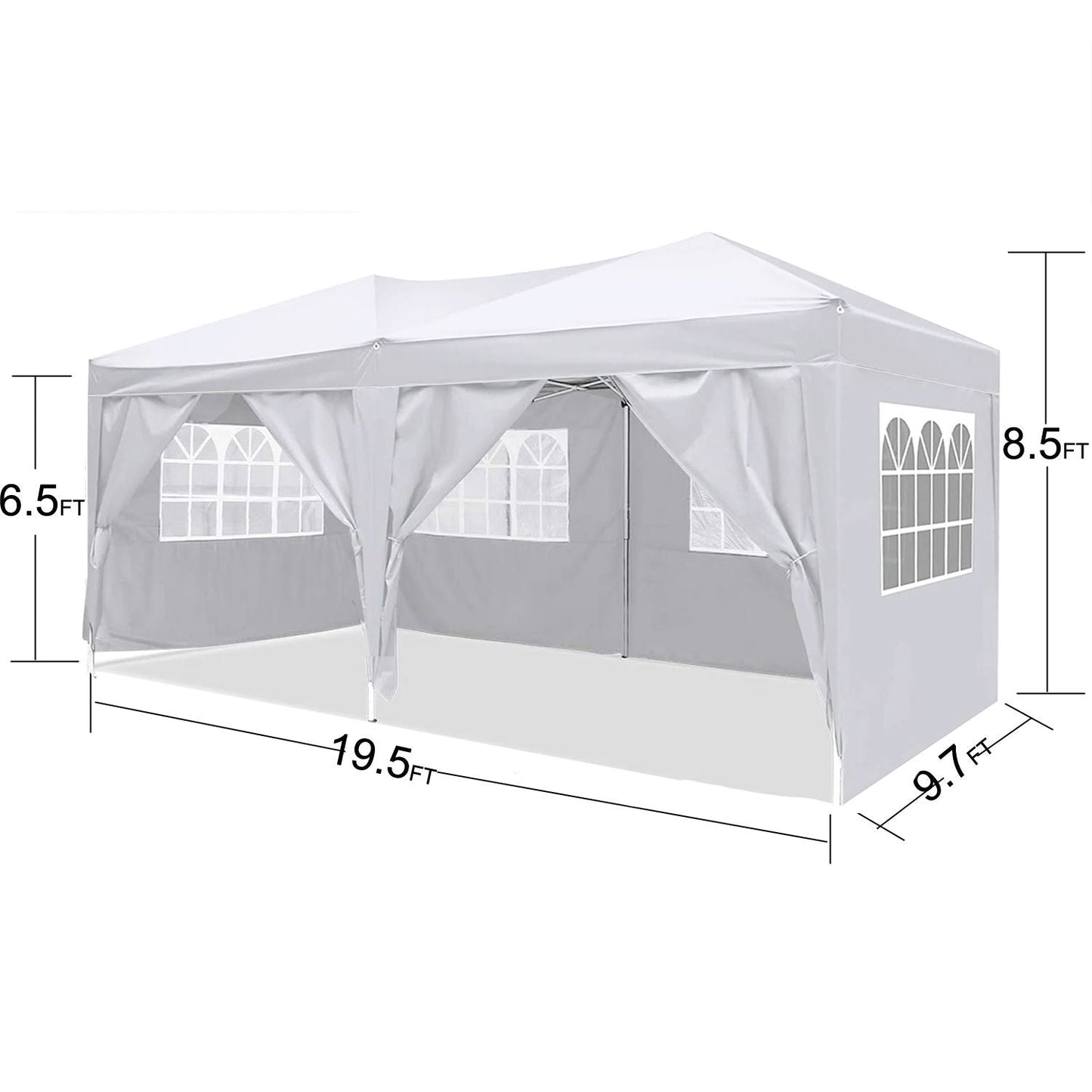 10'x20' EZ Pop Up Canopy Outdoor Portable Party Folding Tent with 6 Removable Sidewalls