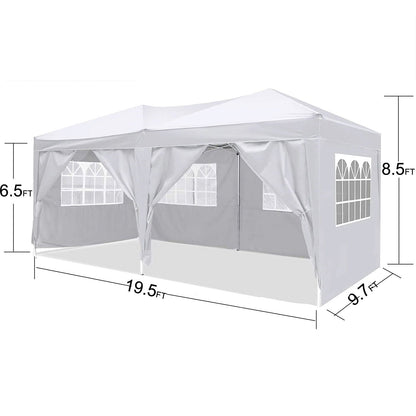 10'x20' EZ Pop Up Canopy Outdoor Portable Party Folding Tent with 6 Removable Sidewalls