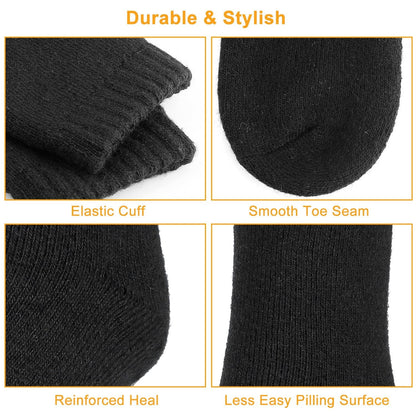 3 Pairs Men Warm Wool Socks Soft Cozy Winter Thermal Socks For Men Thick Heat-Trapping Moisture Wicking Socks Indoor Outdoor