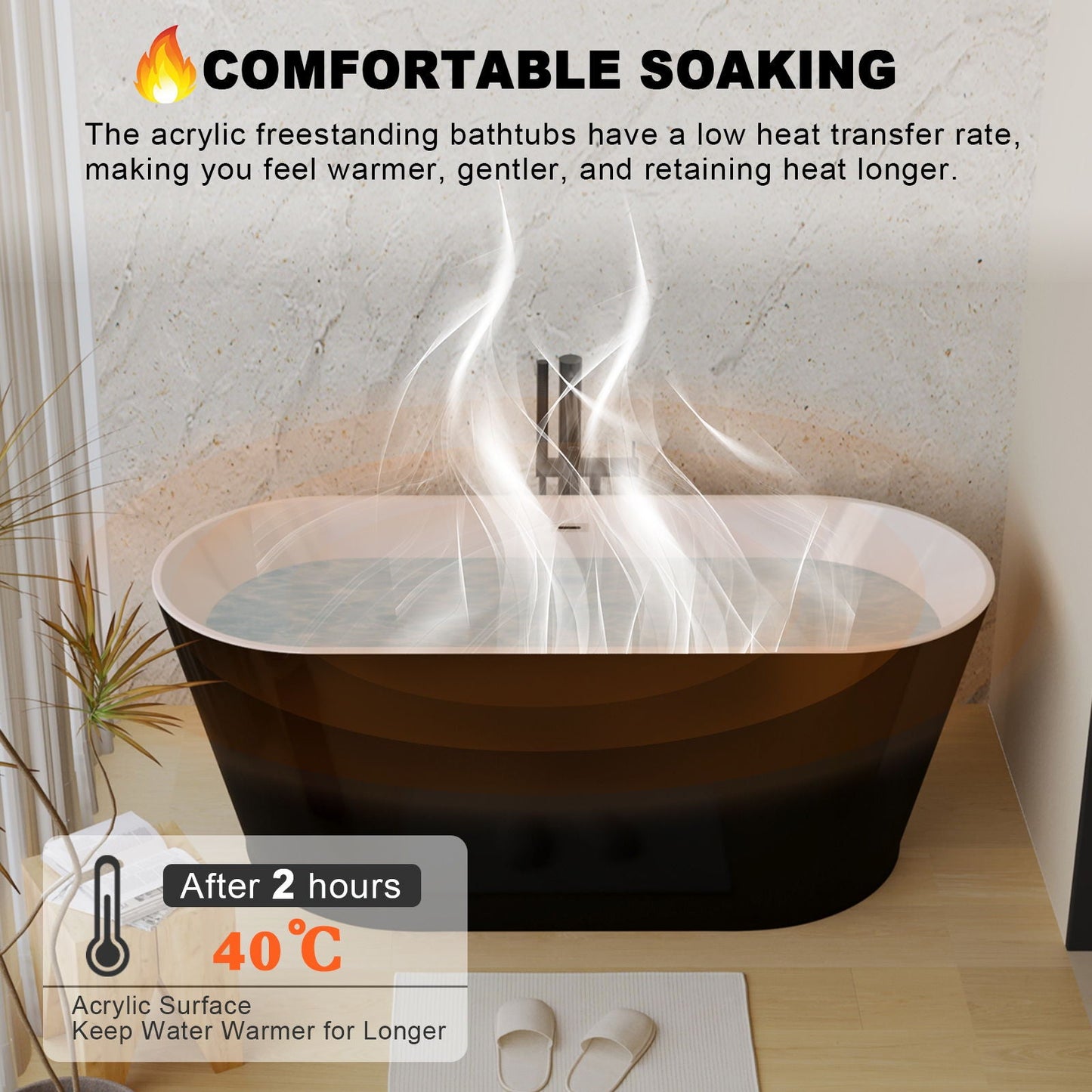 Glossy Freestanding Bathtub With Toe Tap Drain