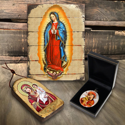 Saint Michael the Archangel Silver Plated Mother of Pearl Necklace - 43027O