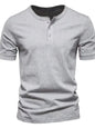 Men's Full Size Henley Style T-Shirt with Button Detail Plus Size